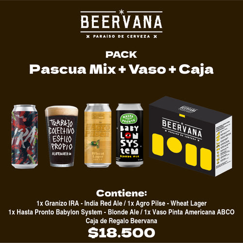 Beervana Chile. Pascua Mix + Vaso ABCO - Beervana